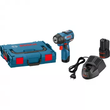 Bosch Professional GDS 12V-115 belaidis veržliasukis su 2x 3.0Ah Li-Ion akumuliatoriais, L-BOXX