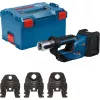 Bosch Professional GPT 18V-19 belaidis presavimo įrankis 18V Solo komplektas SV (3 Compact SV nasrai, L-BOXX, be akumuliatoriaus/įkroviklio)