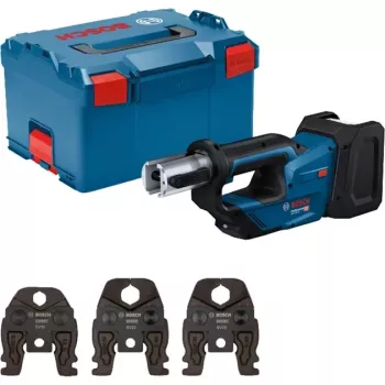 Bosch Professional GPT 18V-19 belaidis presavimo įrankis 18V Solo komplektas SV (3 Compact SV nasrai, L-BOXX, be akumuliatoriaus/įkroviklio)