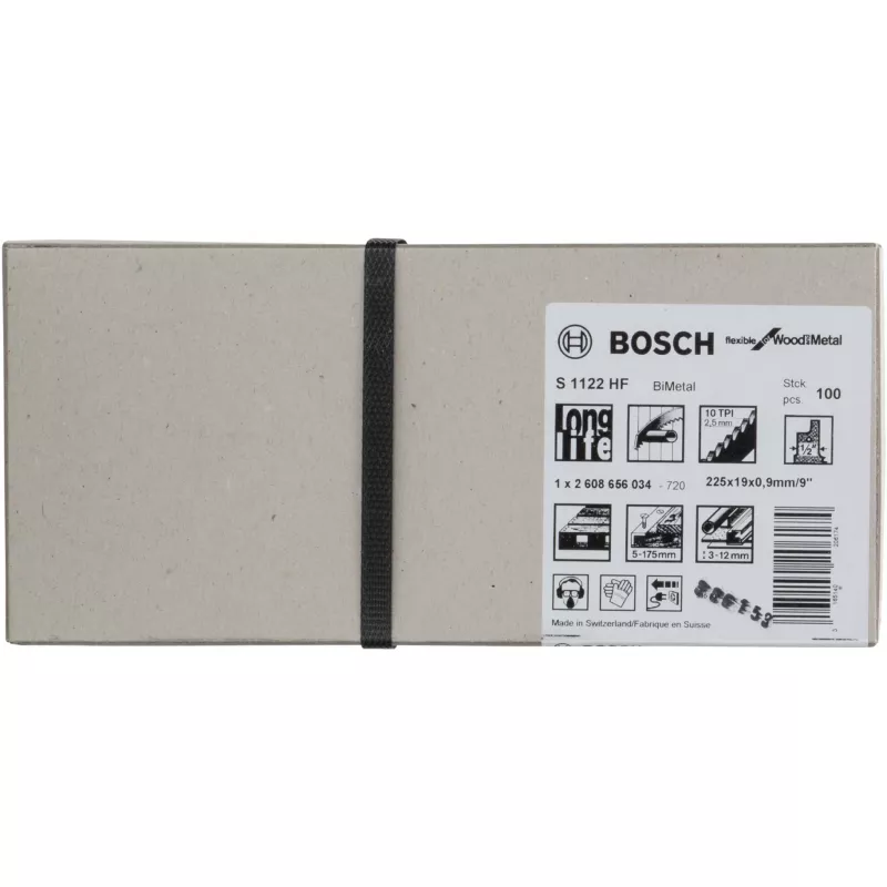 Bosch S 1122 HF Progressor Medienai ir Metalui Bimetalinis Sabre Pjūklo Geležtė (225 mm, 6/10 TPI, 1 vnt.)