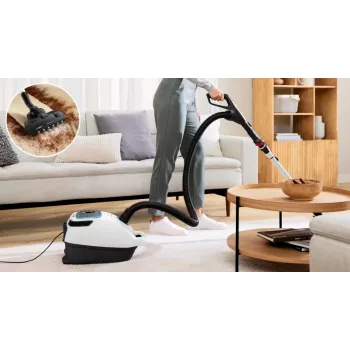 Bosch Serie 6 ProSilence dulkių siurblys su maišeliu BGB6SIL0L, titano juoda, 600 W, 4 l dulkių maišelis, HEPA filtras, 66 dB(A)