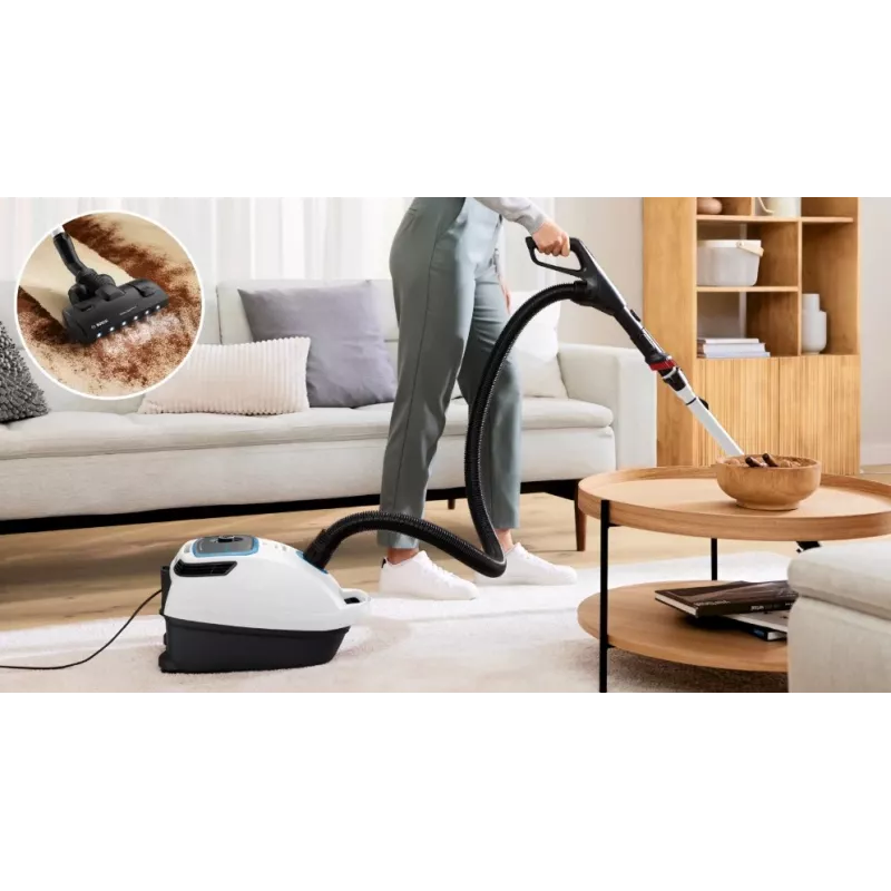 Bosch Serie 6 ProSilence dulkių siurblys su maišeliu BGB6SIL0L, titano juoda, 600 W, 4 l dulkių maišelis, HEPA filtras, 66 dB(A)