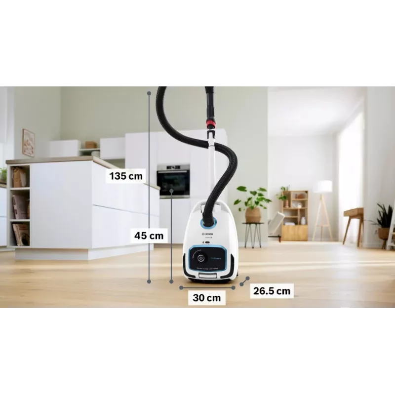 Bosch Serie 6 ProSilence dulkių siurblys su maišeliu BGB6SIL0L, titano juoda, 600 W, 4 l dulkių maišelis, HEPA filtras, 66 dB(A)