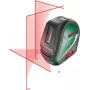 Bosch Universal Level 3 kryžminių linijų lazeris su svambalo taškais, 10 m nuotolis, raudonas spindulys, ±0,5 mm/m tikslumas, automatinis savaiminis išsilyginimas, 1/4 colio trikojo sriegis, 4x AA baterijos 0603663904