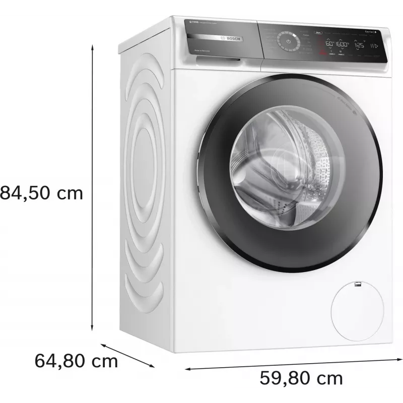 Bosch WGB266A0SN Priekinio pakrovimo skalbimo mašina, 10 kg, 1600 aps./min., A energijos klasė, balta