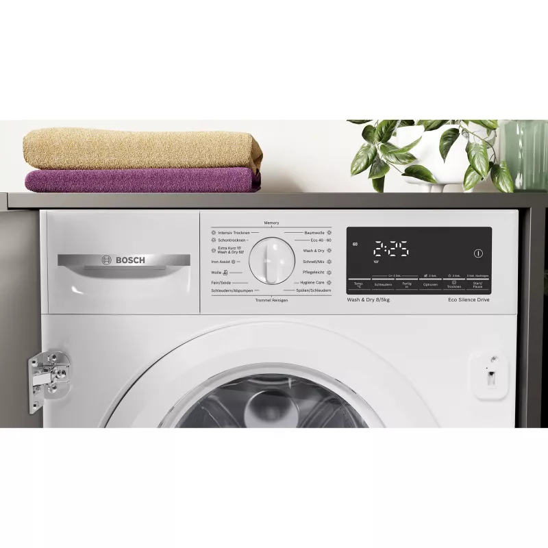 BOSCH WKD28490 Serie 6 Įmontuojama skalbyklė-džiovintuvas (balta)