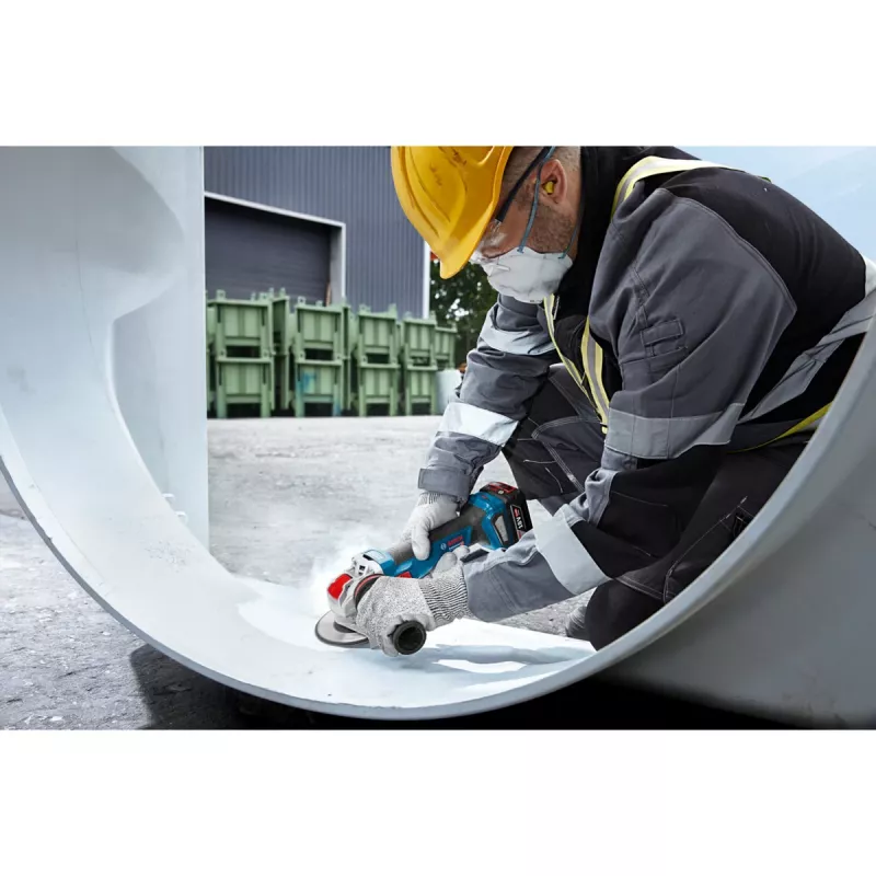 BOSCH X-LOCK belaidis kampinis šlifuoklis GWX 18V-11 S Professional Solo, 18V, 125mm, mėlynas/juodas, tik įrankis