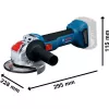 BOSCH X-LOCK belaidis kampinis šlifuoklis GWX 18V-8 Professional Solo, 18V, mėlynas/juodas, 125 mm (be akumuliatoriaus)