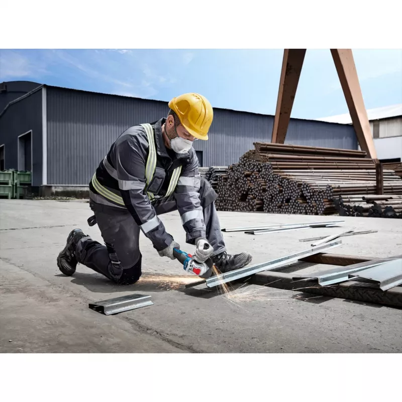BOSCH X-LOCK belaidis kampinis šlifuoklis GWX 18V-8 Professional Solo, 18V, mėlynas/juodas, 125 mm (be akumuliatoriaus)