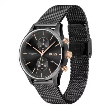 BOSS Hero vyriškas kvarcinis chronografo laikrodis 1513811 42 mm nerūdijantis plienas mėlynas ciferblatas