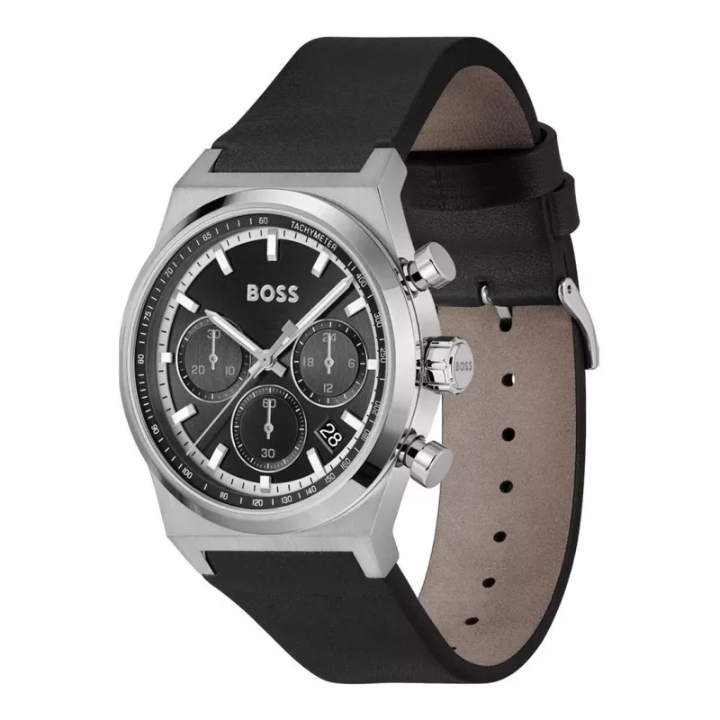 BOSS Hero vyriškas kvarcinis chronografinis laikrodis 1514218 41mm nerūdijantis plienas mėlynas ciferblatas