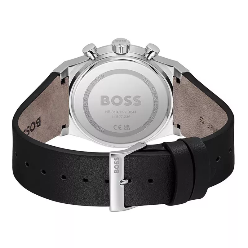 BOSS Hero vyriškas kvarcinis chronografinis laikrodis 1514218 41mm nerūdijantis plienas mėlynas ciferblatas