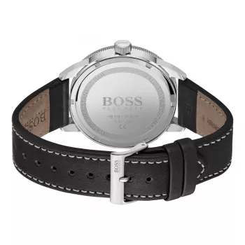 BOSS Vyrų Grand Prix Chronografinis Laikrodis 1513898 44mm Juodas Ciferblatas Odinis Dirželis