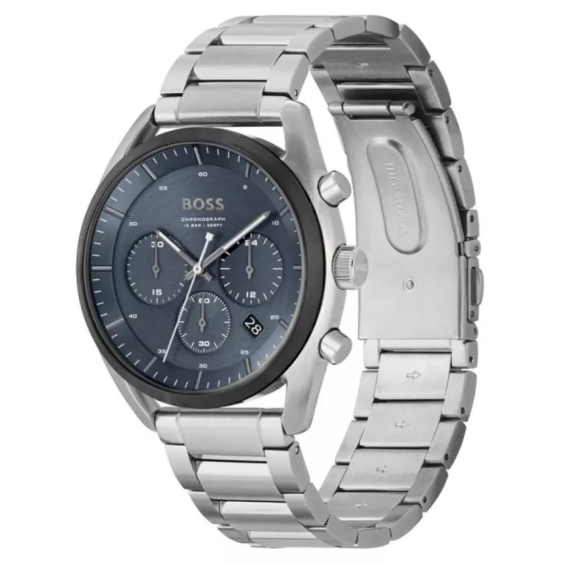 BOSS Vyriškas Skymaster Chronografinis Laikrodis 1514093 44mm Nerūdijantis Plienas Mėlynas Ciferblatas