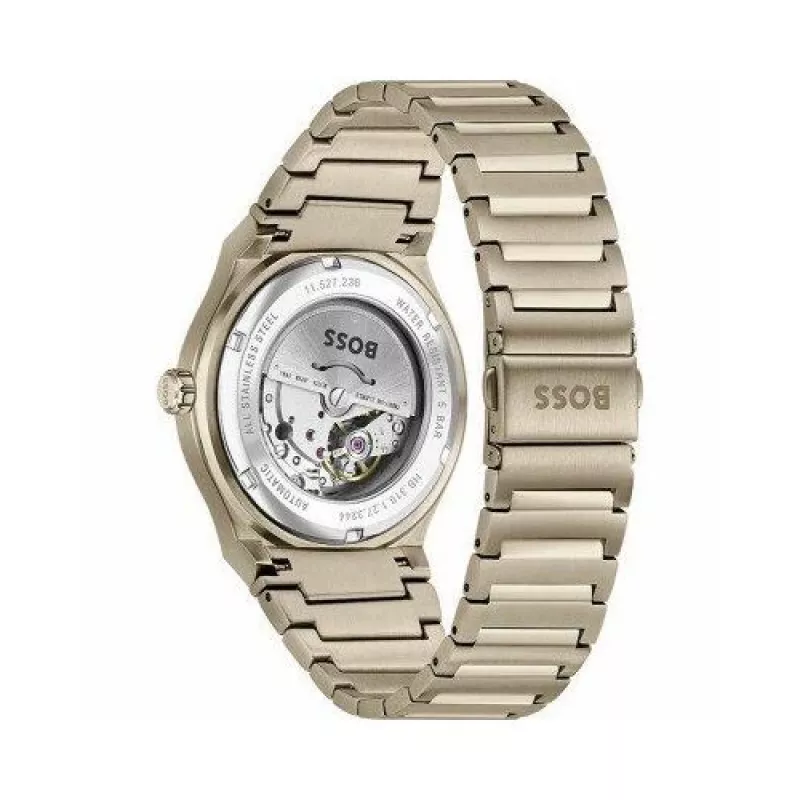 BOSS vyriškas kvarcinis chronografo laikrodis Velocity 1514184 41mm nerūdijantis plienas juodas ciferblatas