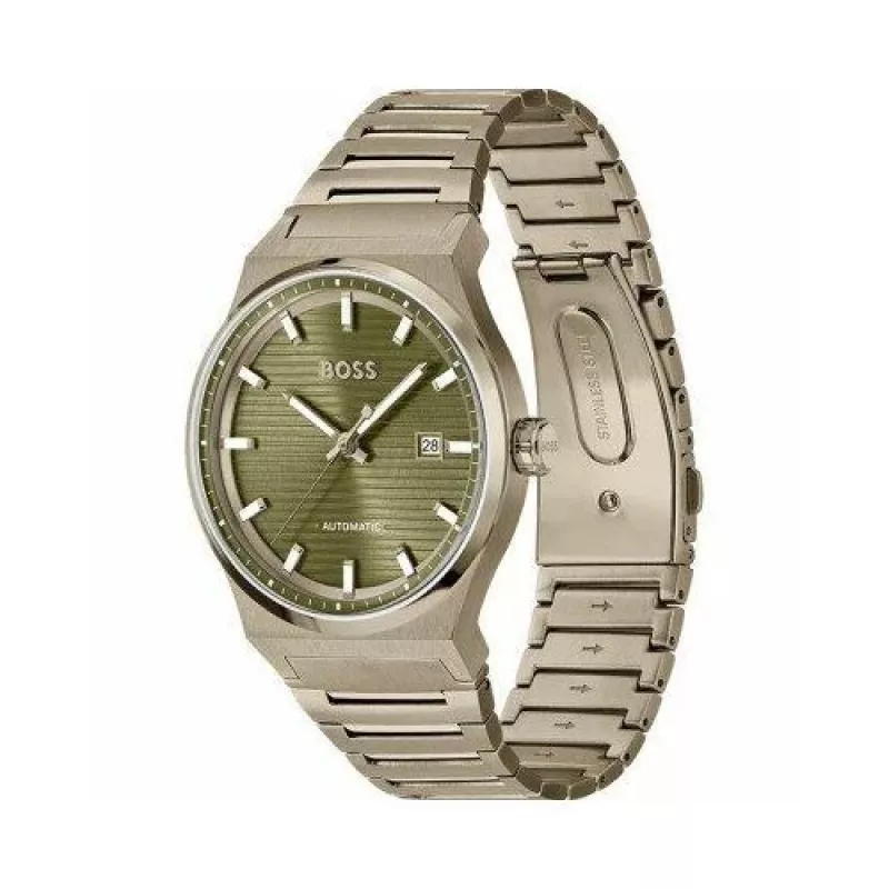 BOSS vyriškas kvarcinis chronografo laikrodis Velocity 1514184 41mm nerūdijantis plienas juodas ciferblatas
