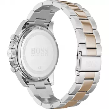 BOSS Vyriškas Laikrodis 1513757 43mm Nerūdijantis Plienas Mėlynas Ciferblatas Ruda Oda Chronografas