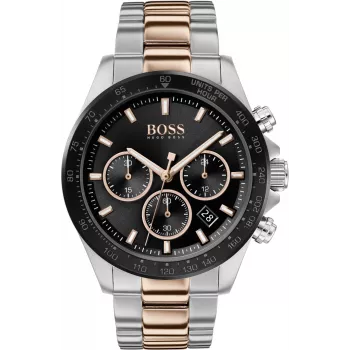 BOSS Vyriškas Laikrodis 1513757 43mm Nerūdijantis Plienas Mėlynas Ciferblatas Ruda Oda Chronografas