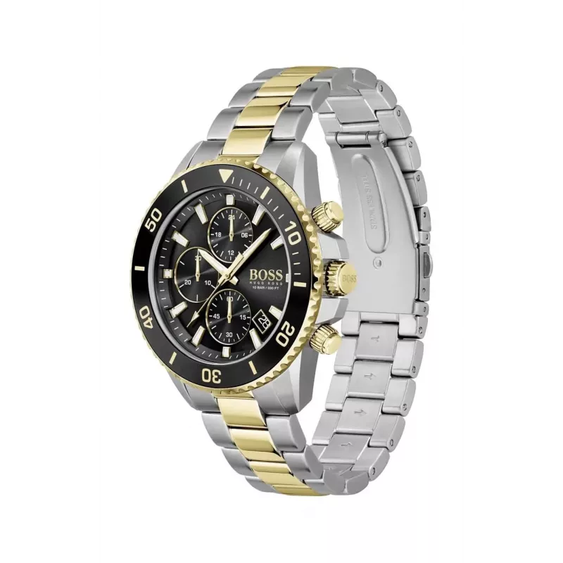 BOSS Vyriškas laikrodis 1513908 45mm Nerūdijantis plienas Mėlynas ciferblatas Chronografas
