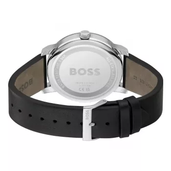 BOSS Vyriškas Laikrodis 1514125 Velocity Quartz Chronograph 44 mm Mėlynas Ciferblatas Ruda Odinė Juosta