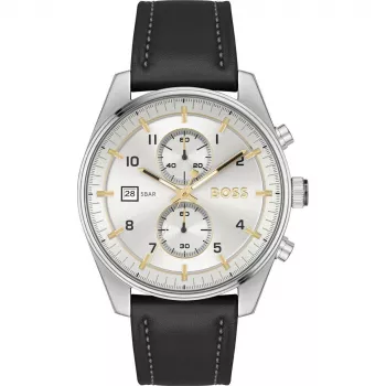 BOSS Vyriškas Laikrodis 1514147 44mm Nerūdijantis Plienas Mėlynas Ciferblatas Chronografas