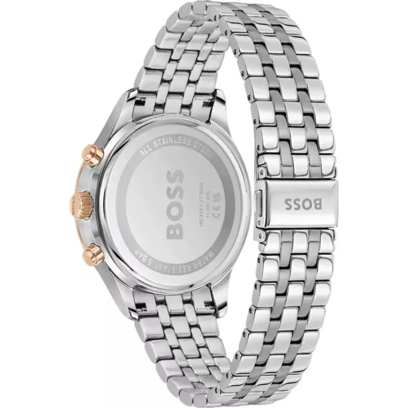 BOSS vyrų laikrodis 1514158 42mm nerūdijančio plieno mėlynas ciferblatas Milanese Mesh apyrankė