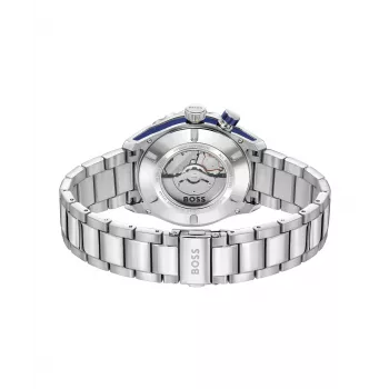 BOSS Vyriškas Laikrodis 1514177 42mm Nerūdijantis Plienas Mėlynas Ciferblatas Chronografas