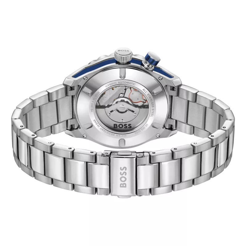 BOSS Vyriškas Laikrodis 1514212 42mm Nerūdijantis Plienas Mėlynas Ciferblatas Chronografas