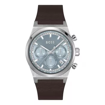 BOSS Vyriškas Laikrodis 1514219 41mm Nerūdijantis Plienas Mėlynas Ciferblatas Chronografas