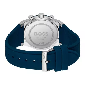 BOSS Vyriškas Laikrodis 1514243 41mm Nerūdijantis Plienas Mėlynas Ciferblatas Chronografas