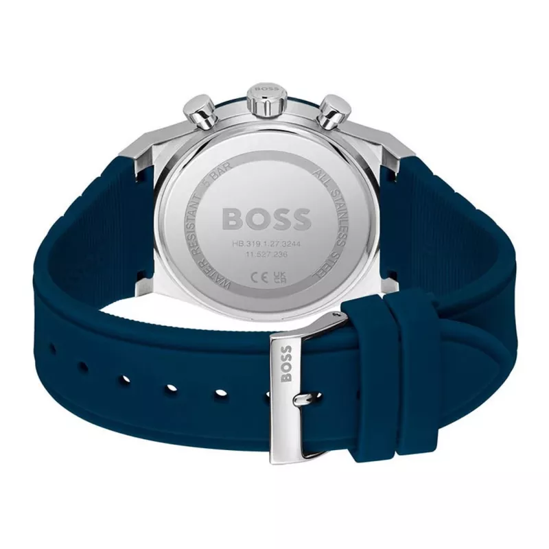 BOSS Vyriškas Laikrodis 1514243 41mm Nerūdijantis Plienas Mėlynas Ciferblatas Chronografas
