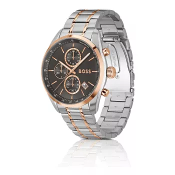 BOSS Vyriškas Laikrodis 1514252 44mm Kvarcinis Chronografas Nerūdijantis Plienas Silikonas Juodas