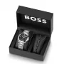 BOSS Vyriškas Laikrodis 1570180 41mm Nerūdijančio Plieno Korpusas Juodas Odinis Dirželis Analoginis Kvarcinis