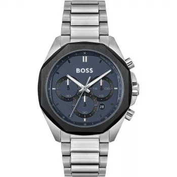 BOSS Skymaster vyrų chronografinis laikrodis 1514015 43mm nerūdijantis plienas mėlynas ciferblatas
