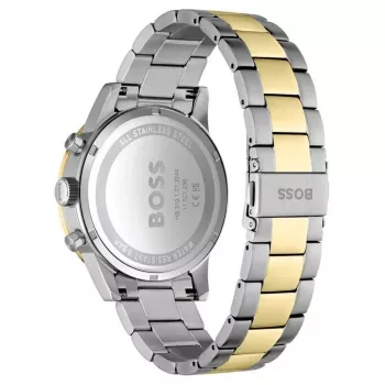 BOSS Skymaster vyrų kvarcinis chronografinis laikrodis 1514163 44mm mėlynas ciferblatas nerūdijančio plieno tinklelis