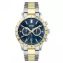 BOSS Skymaster vyrų kvarcinis chronografinis laikrodis 1514163 44mm mėlynas ciferblatas nerūdijančio plieno tinklelis