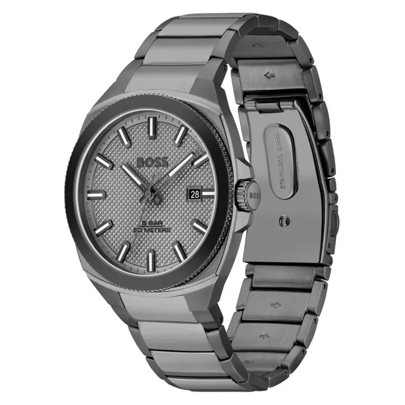 BOSS Skymaster vyrų kvarcinis laikrodis 1514137 41mm mėlynas ciferblatas nerūdijančio plieno tinklelis