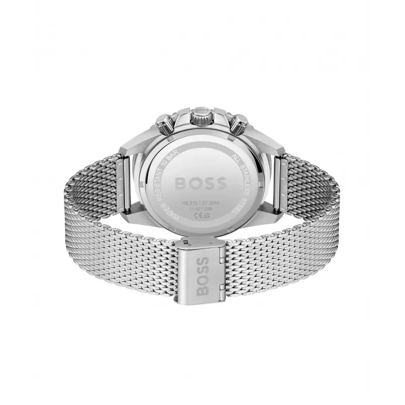 BOSS Velocity Vyriškas Chronografo Laikrodis 1513905 46mm Juodas Silikonas