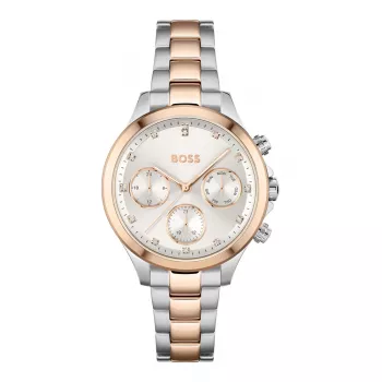 BOSS Moteriškas Laikrodis 1502564 38mm Nerūdijančio Plieno Tinklinė Apyrankė Sidabrinis