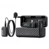 BOYA BOYAMIC 2-02 Belaidė mikrofono sistema 2.4GHz, AI triukšmo slopinimas, 2 imtuvai + 1 siųstuvas (USB-C) Juoda