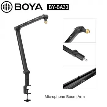 BOYA BY-BA30 Mikrofono svirties rankena (Plieninė, Juoda) - Stalo spaustuvas, 800 mm siekis, 360° sukimasis, 1,1 kg talpa, 3/8 colio sriegis su 5/8 colio adapteriu