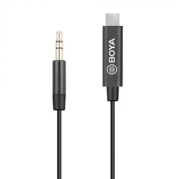 BOYA BY-K2 USB-C į 3,5 mm TRRS garso adapterio laidas (20 cm, juodas)