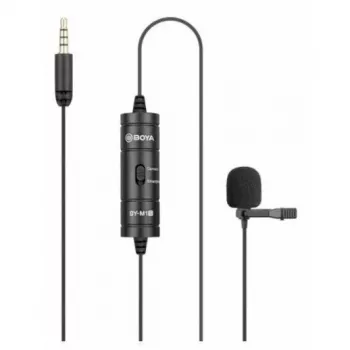 BOYA BY-M1S Omnidirectional Lavalier Microphone, 3.5mm Connector, Black