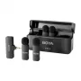 BOYA BY-V4 belaidė mikrofonų sistema 2.4GHz su 4 siųstuvais ir 1 imtuvu (3.5mm jungtis) juoda