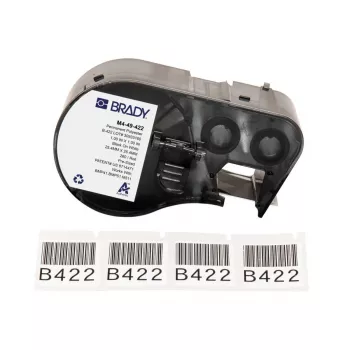 Brady M4-49-422 savaiminio laminavimo vinilo etikečių rulonas, 48,26 mm x 6,4 m, baltas, skirtas BMP41/BMP51/BMP53/M511