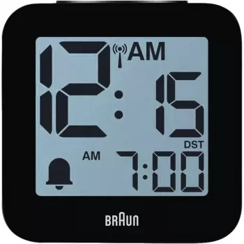 Braun BC 25 BP-DCF radijo bangomis valdomas žadintuvas su balsu, juodas (60077)