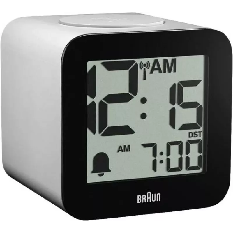 Braun BC 25 WP-DCF White Radio-Controlled Alarm Clock with Voice Output (60076)