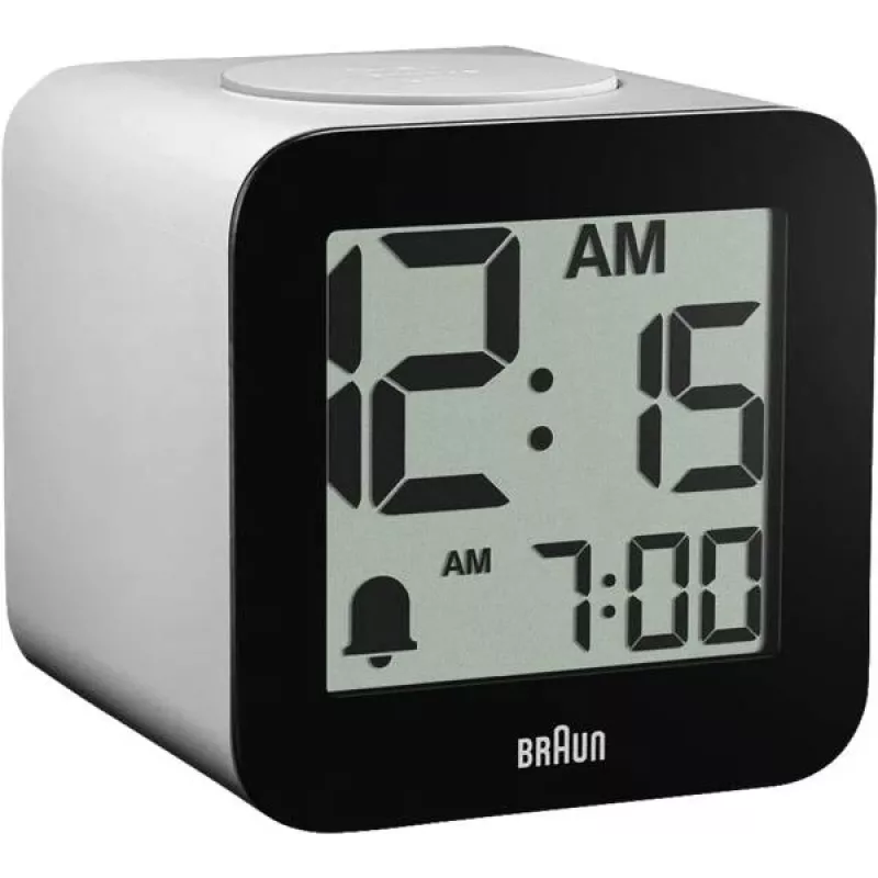 Braun BC 25 WP White Quartz Alarm Clock with Voice Output (67710)
