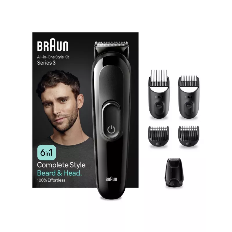 Braun MGK 3420 viskas viename daugiafunkcis kirpimo aparatas 6 viename rinkinys veidui, plaukams, nosiai ir ausims