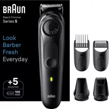 Braun Series 5 BT5441 barzdos kirpimo mašinėlė su 40 ilgio nustatymų ir 100 min. baterijos veikimo trukme